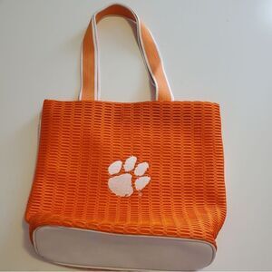 CLEMSON UNIVERSITY TIGERS ORANGE WHITE EMBROIDERED ALAN STUART TOTE BAG